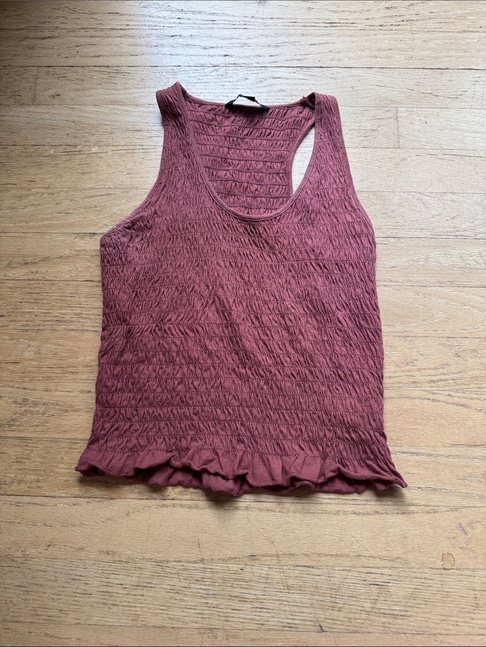 American Eagle Outfitters Smocked Racerback Tank - Rosewood